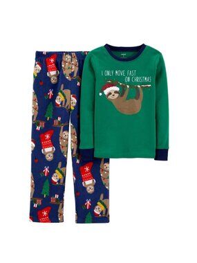 Carter's Boys Long Sleeve Pajamas Set - Sloth Christmas -4